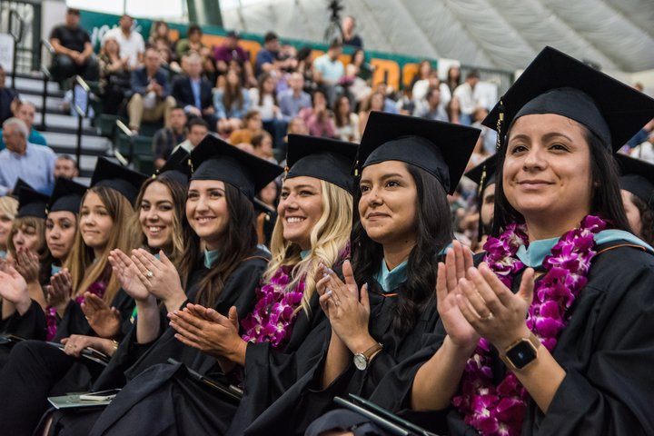 Graudates at the 2018 Winter Commencement of La Fetra College of Education