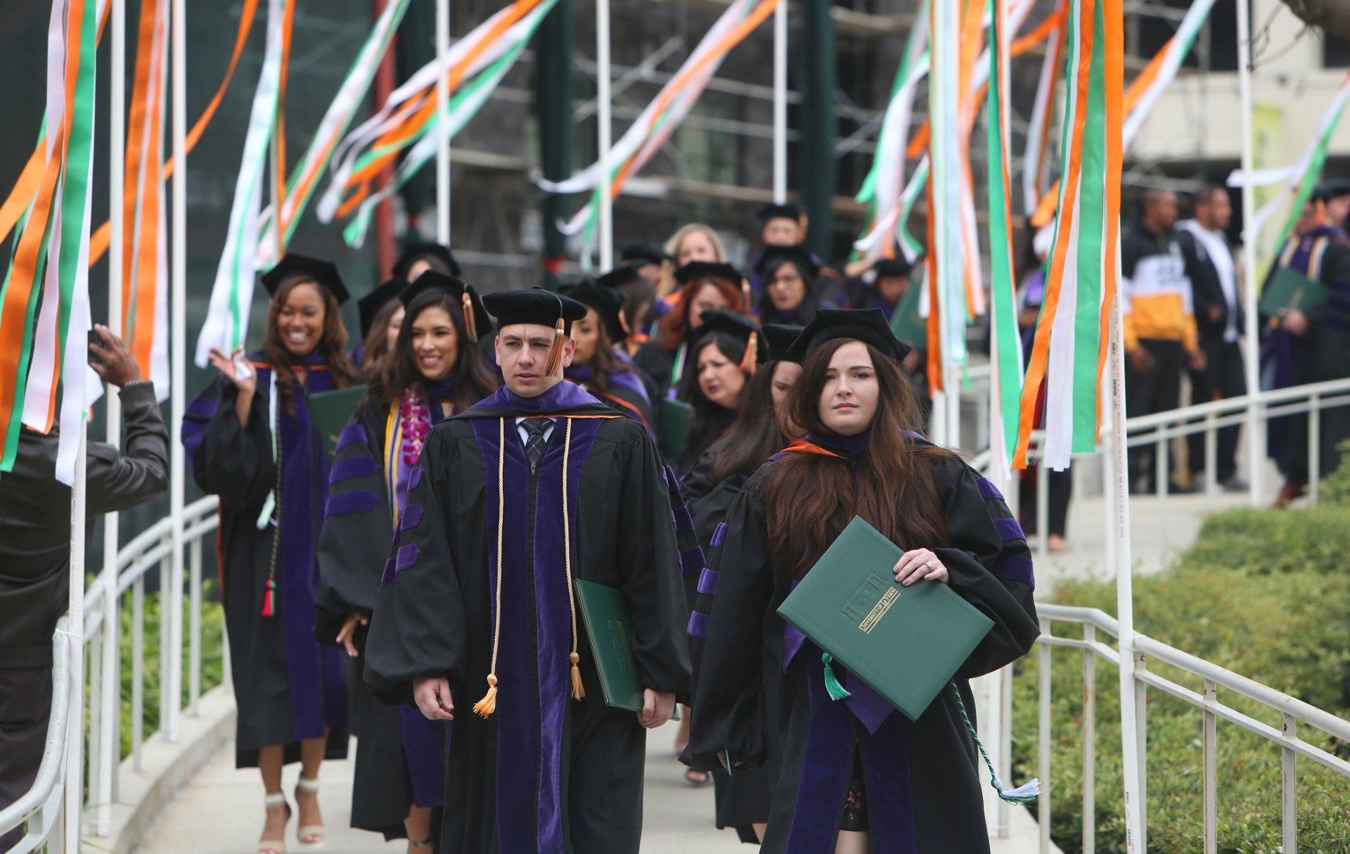 Students participate in the College of Law Commencement ceremony.