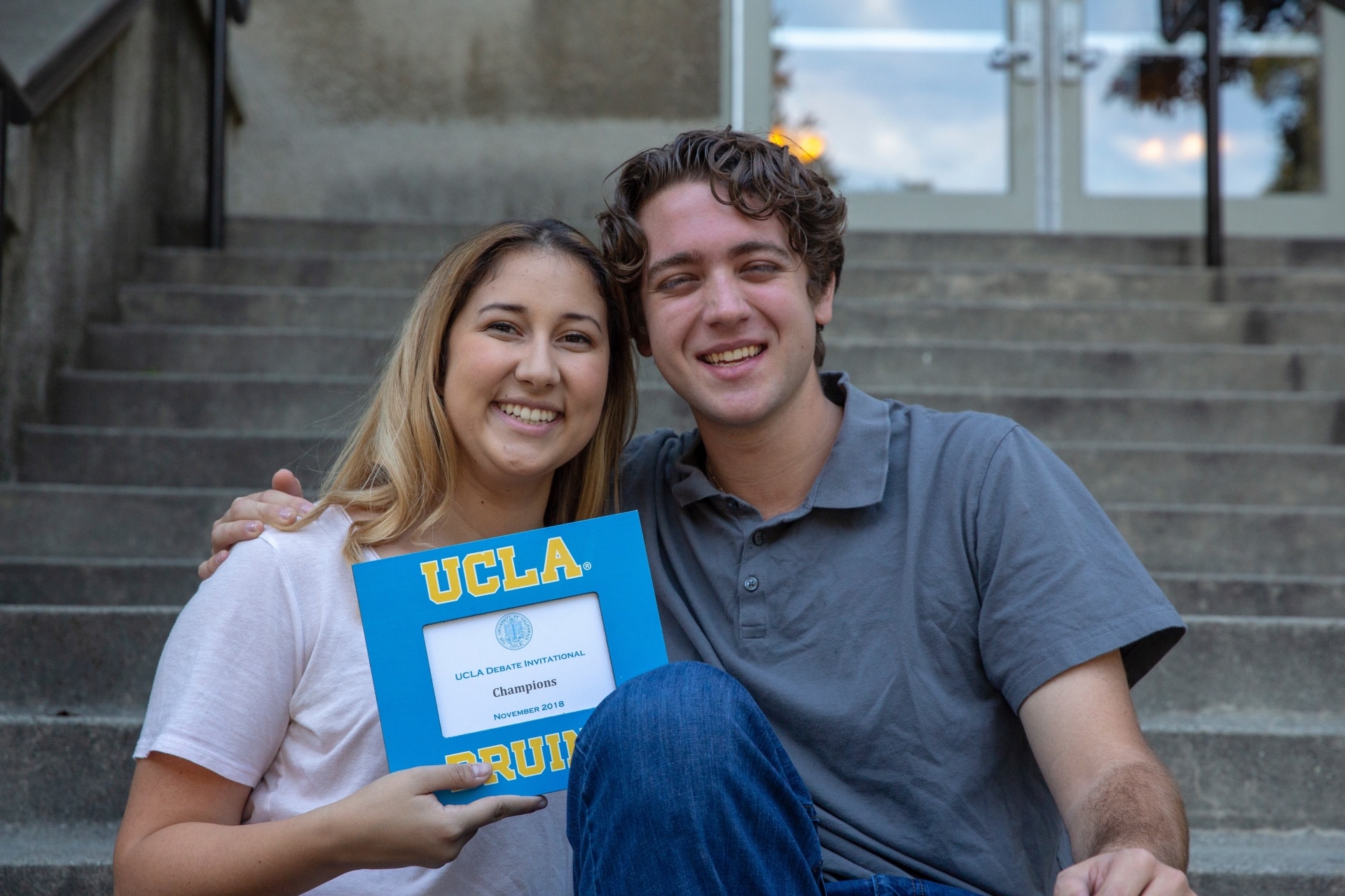 Michael Eberle and Sarah Osuna of the University of La Verne Debate Team.