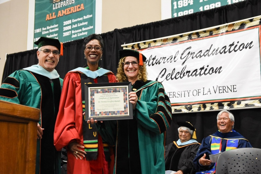 President Lieberman with graduation guests.