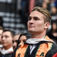 Male student at commencement