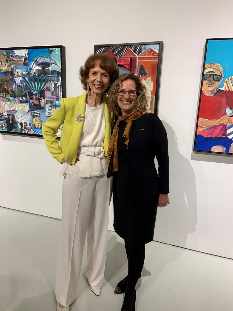 Artist Phoebe Beasley and University President Devorah Lieberman.