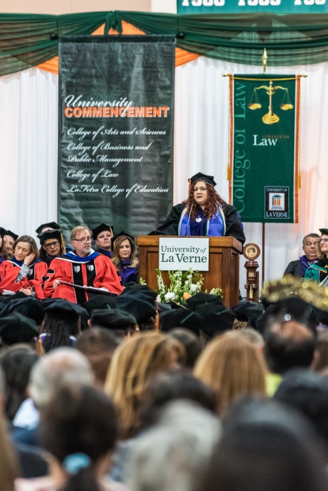 Speaker at graduation.