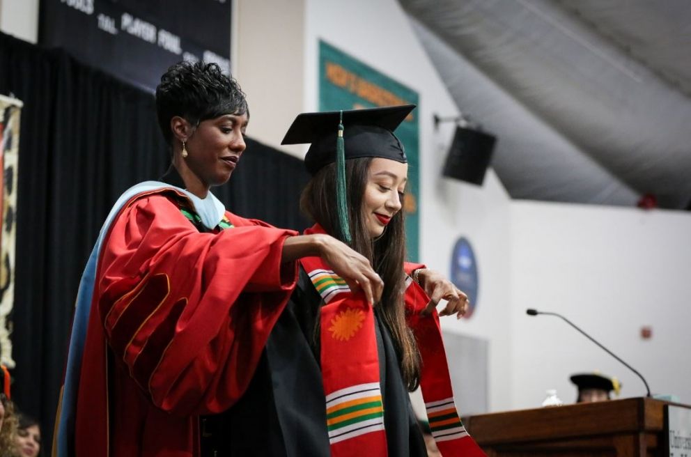 Student receives sash