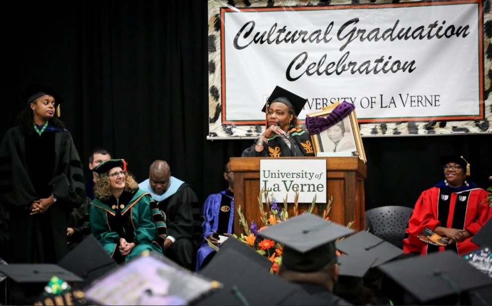 Student at podium