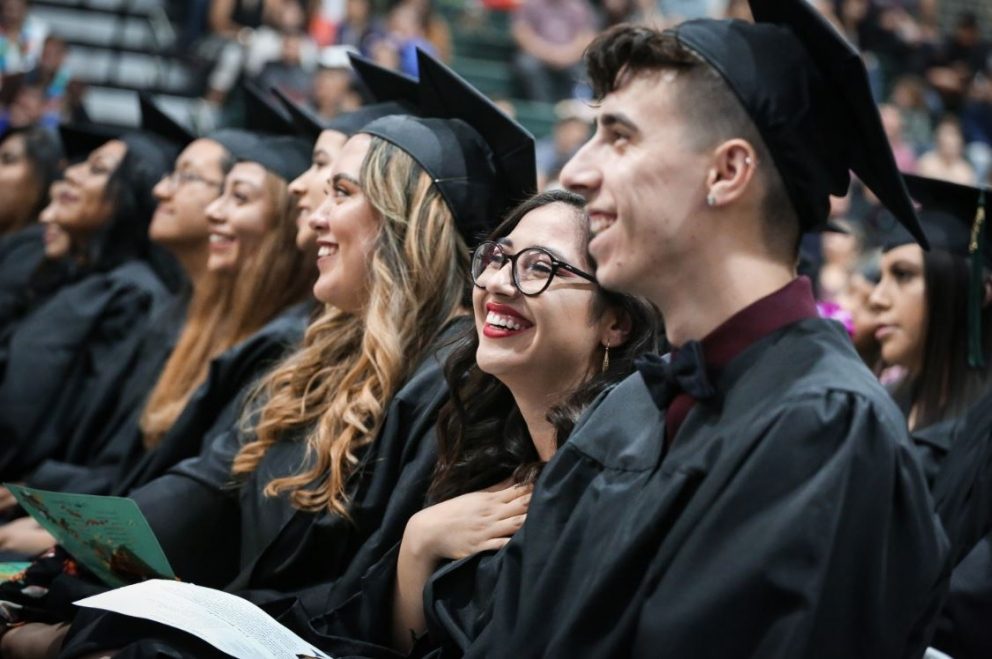 Students smiling at celebration