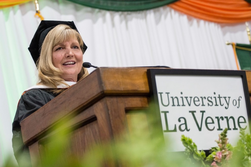 Julie Miller-Phipps at University of La Verne commencement winter 2020