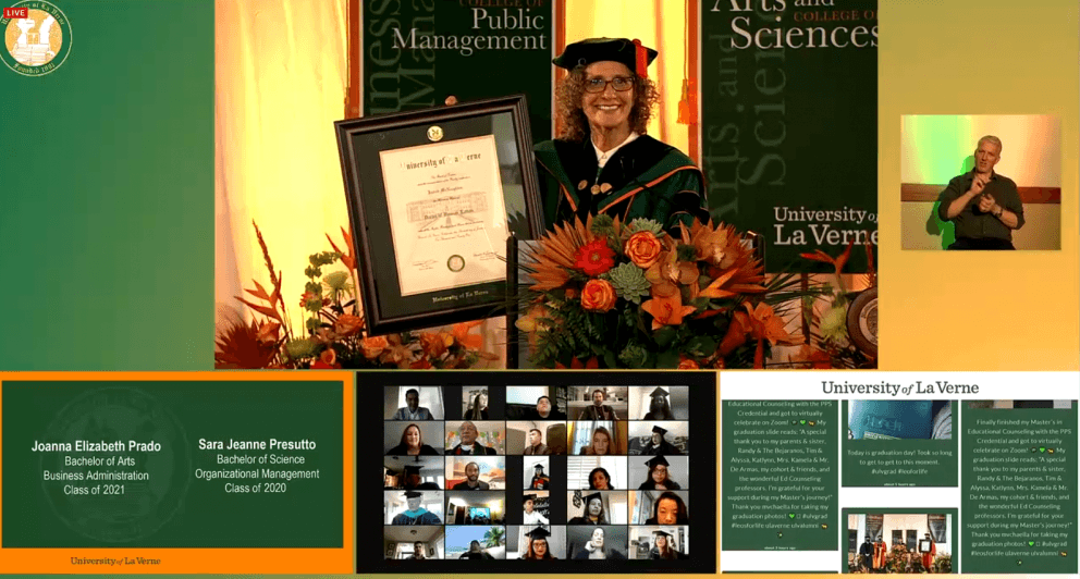 Devorah Lieberman smiling during virtual commencement