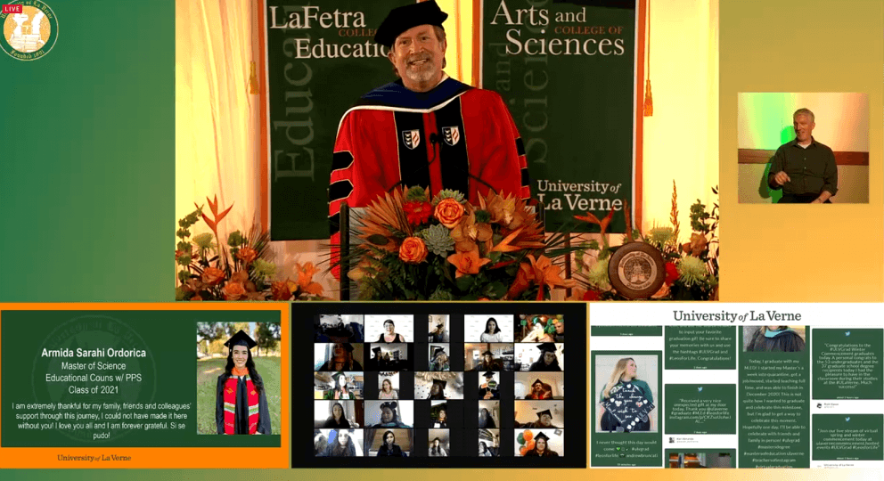 Jonathan Reed during virtual commencement