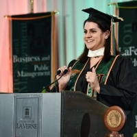 College of Business and Public Management student speaker