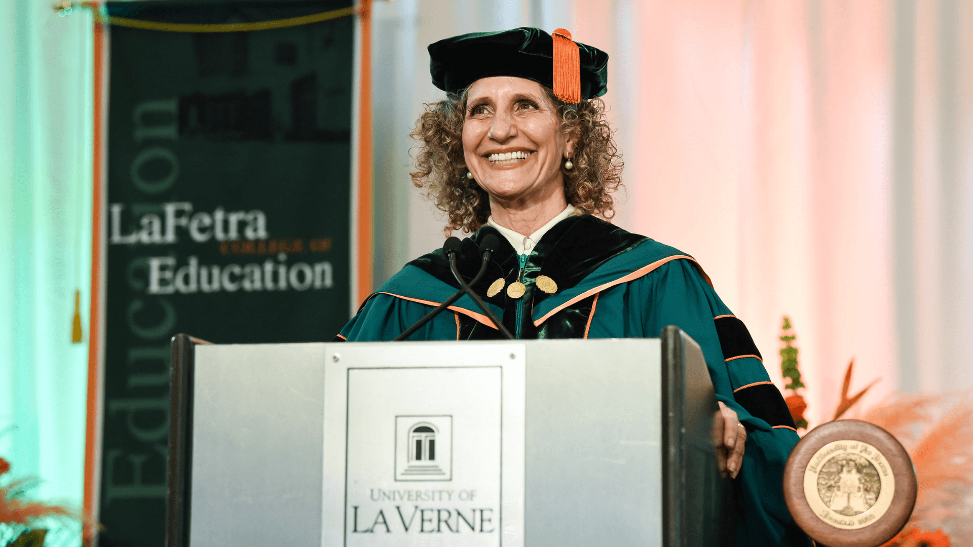 President Devorah Lieberman delivering virtual commencement