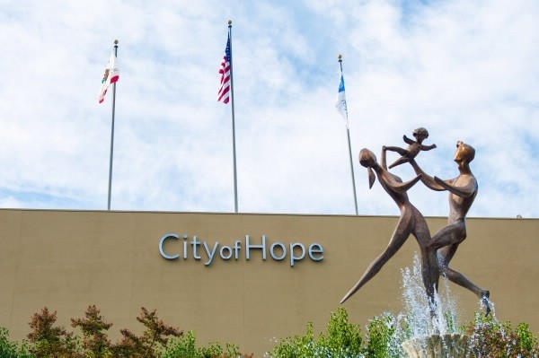 City of Hope - Outdoor sculpture features and man, woman, and child in modern style