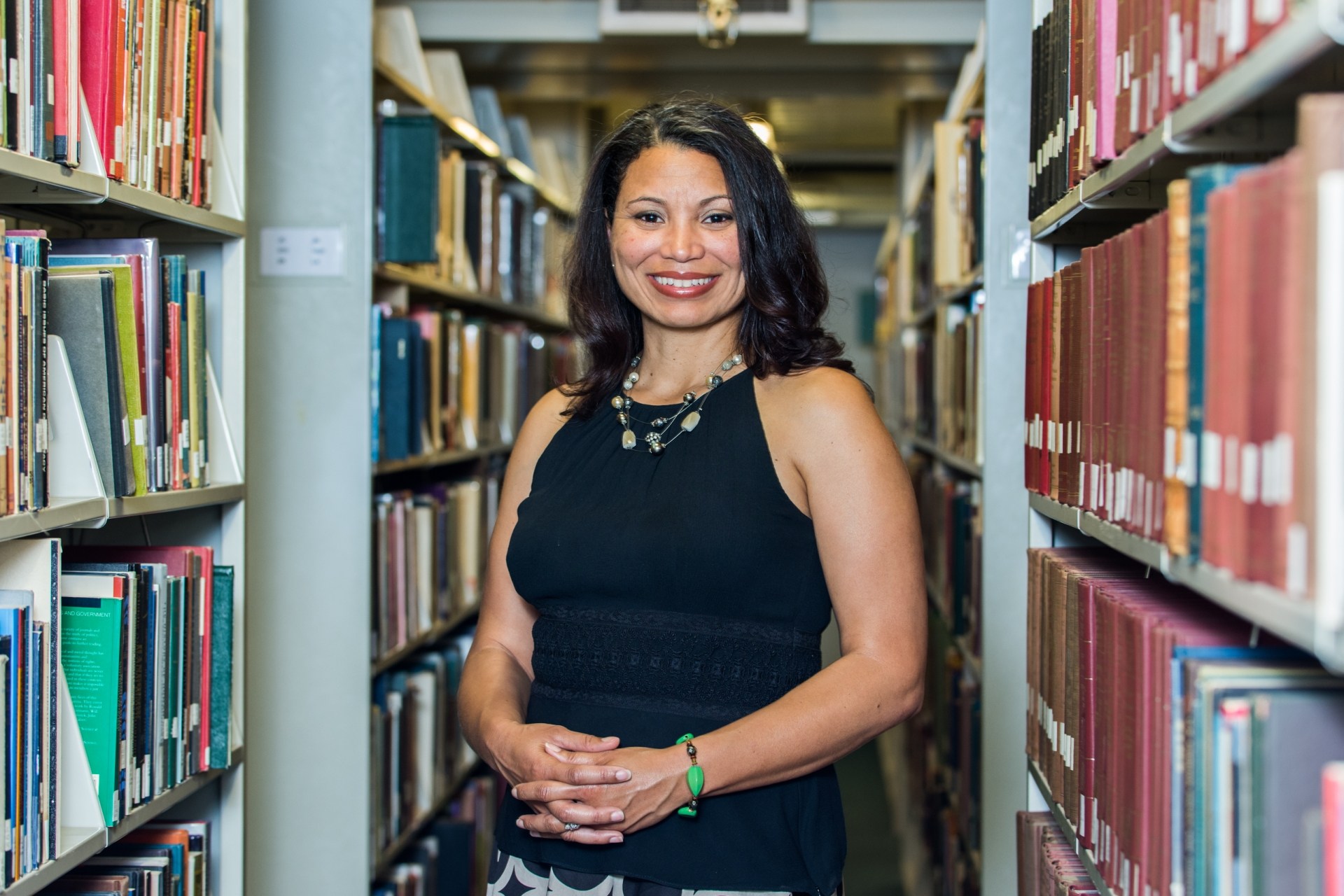 LaFetra College of Education Dean Kimberly White-Smith in library