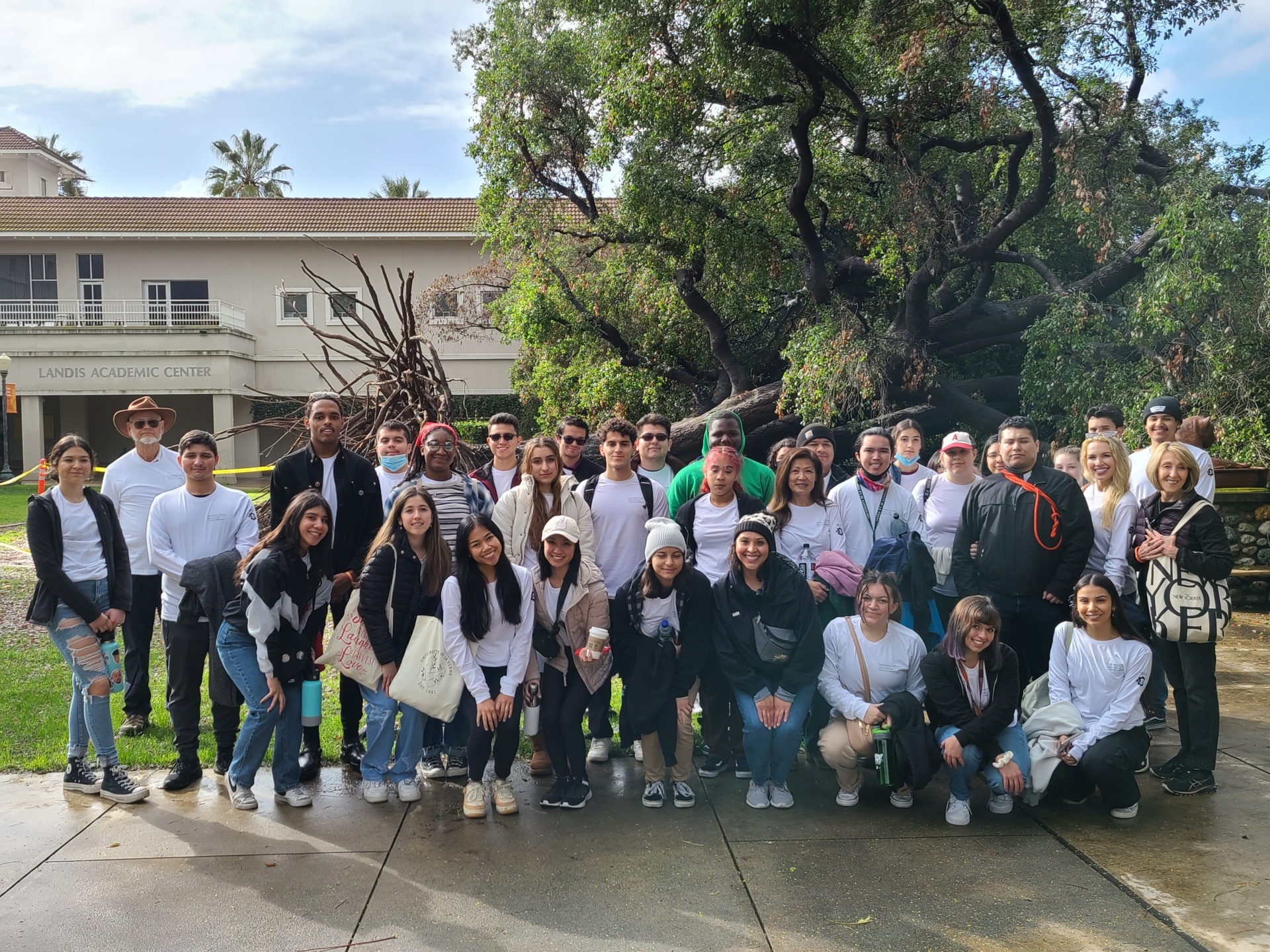 University of La Verne volunteers in Sneaky Park heading to MLK Day of Service