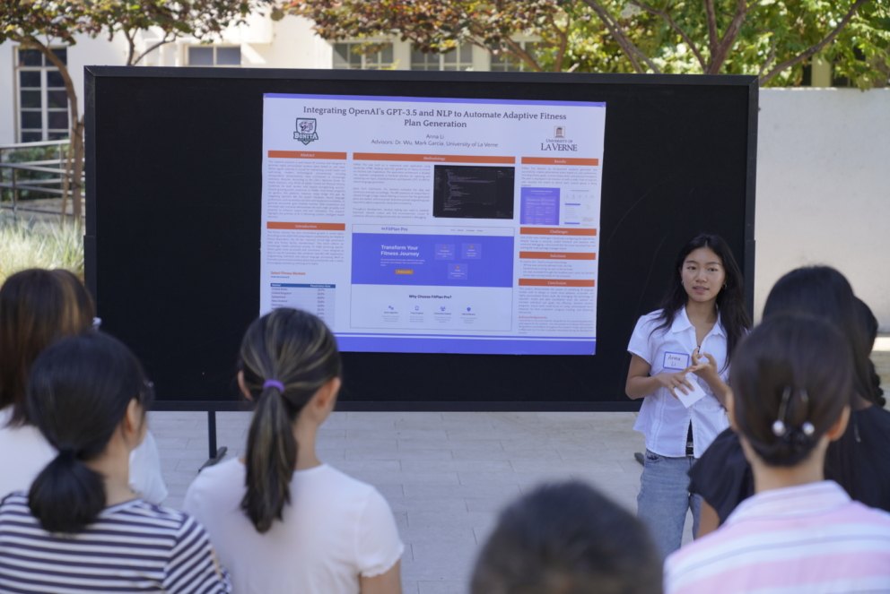 Research students share their projects with their peers at the LeoTech Mixer.